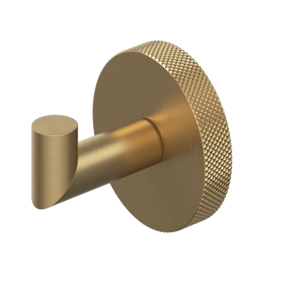Product Cut out image of the Abacus Iso Pro Brushed Brass Robe Hook ACGE-444-2402